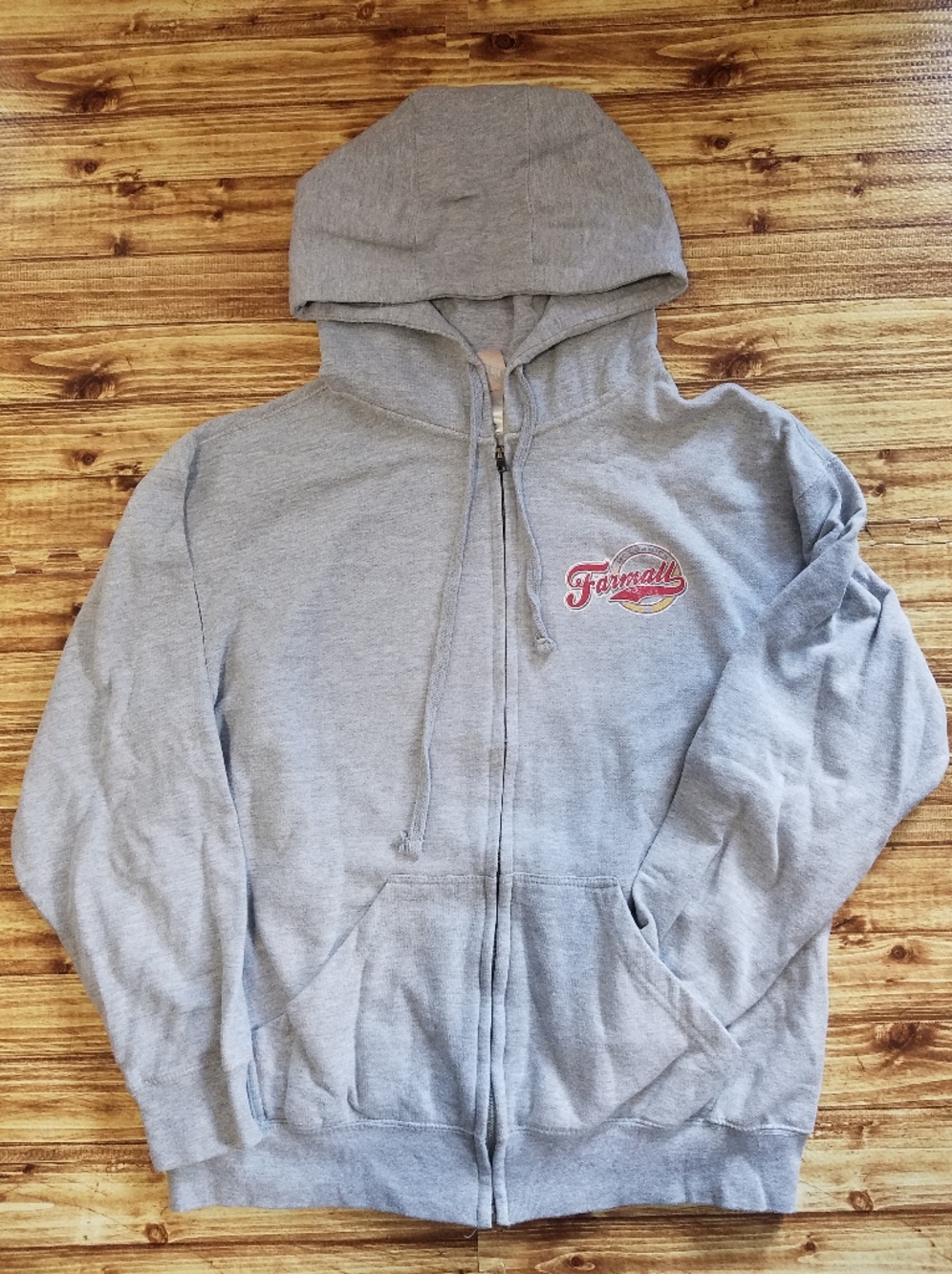 Case IH McCormick Farmall Men's Large Gray Zip Hoodie International Harvester